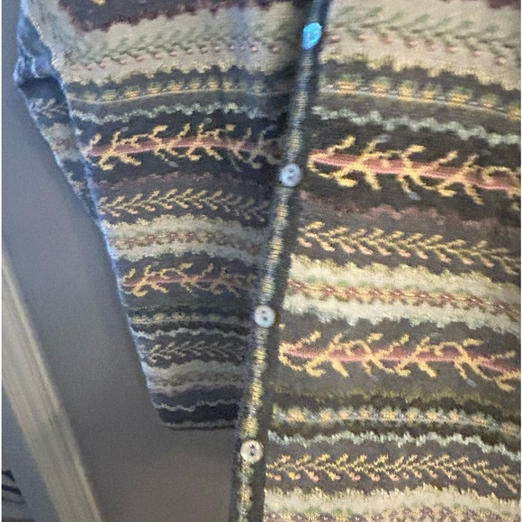Talbots Women's Fair Isle Cardigan Sweater M Multicolor Lambswool - Picture 4 of 7